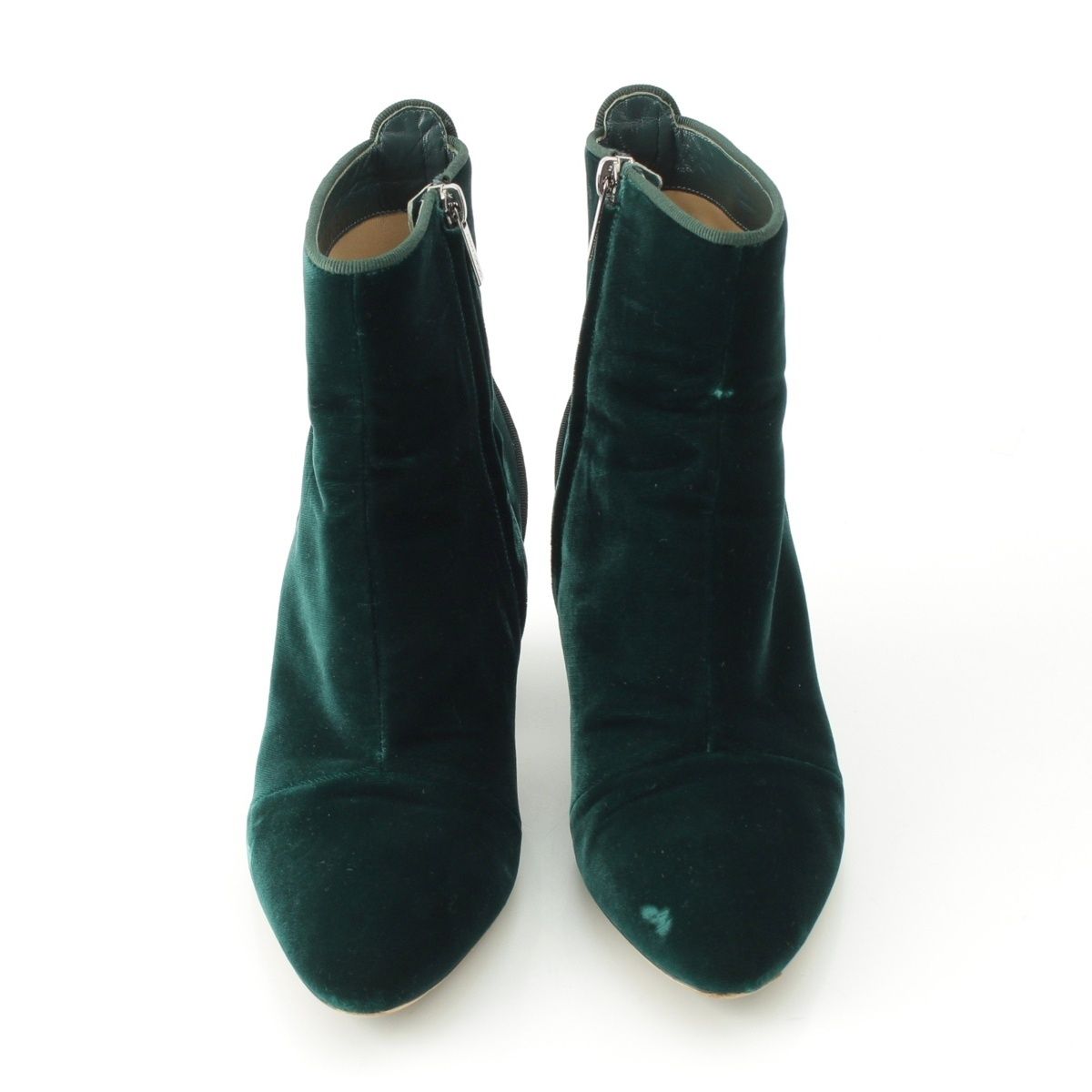 ジミーチュウ ベロア アンクルブーツ ブーツ グリーン 37