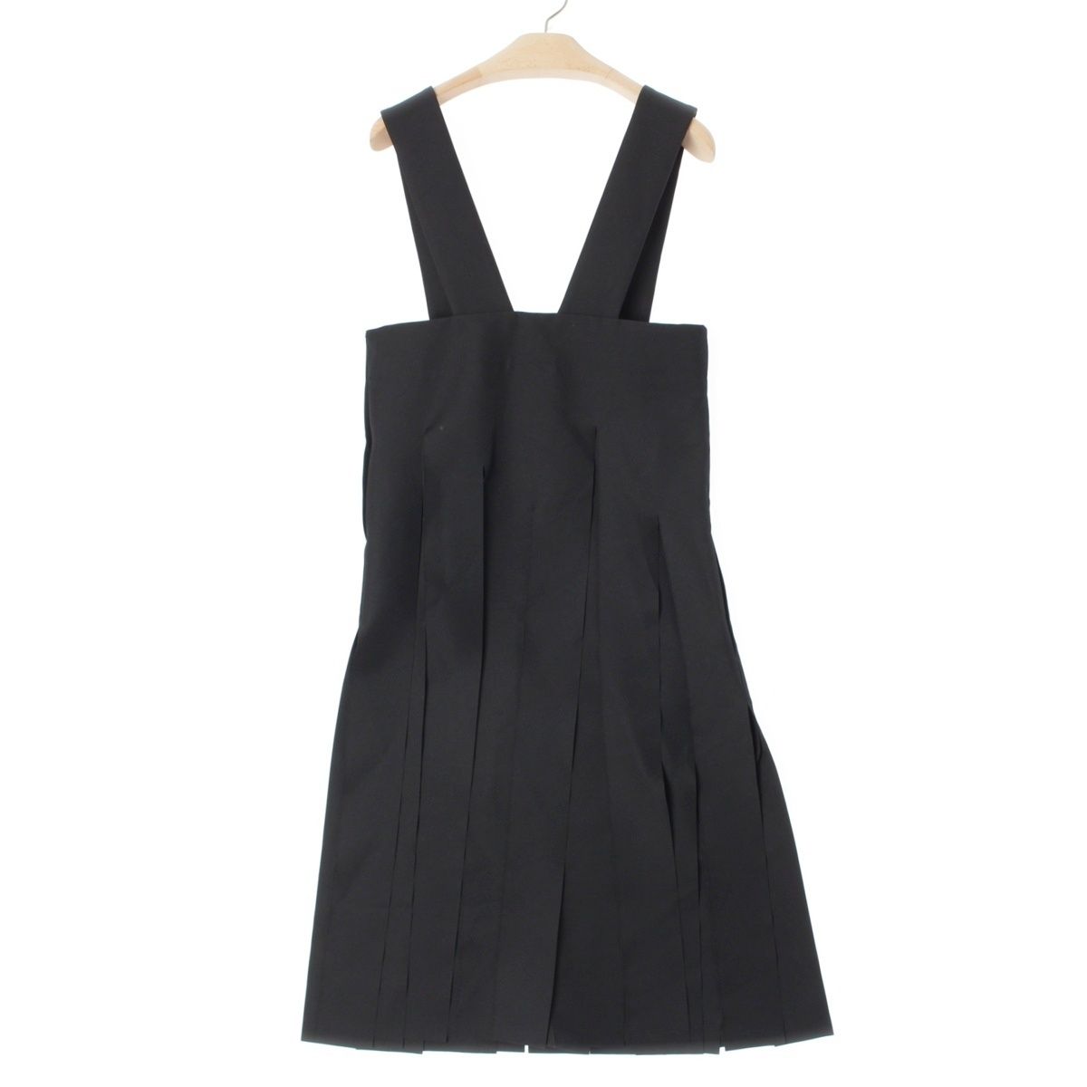コムデギャルソン AD 2021 22 SS コムコム ポリエステル プリーツ 短冊 スカート ボトムス ジャンパー RI-A 001 ブラック XS