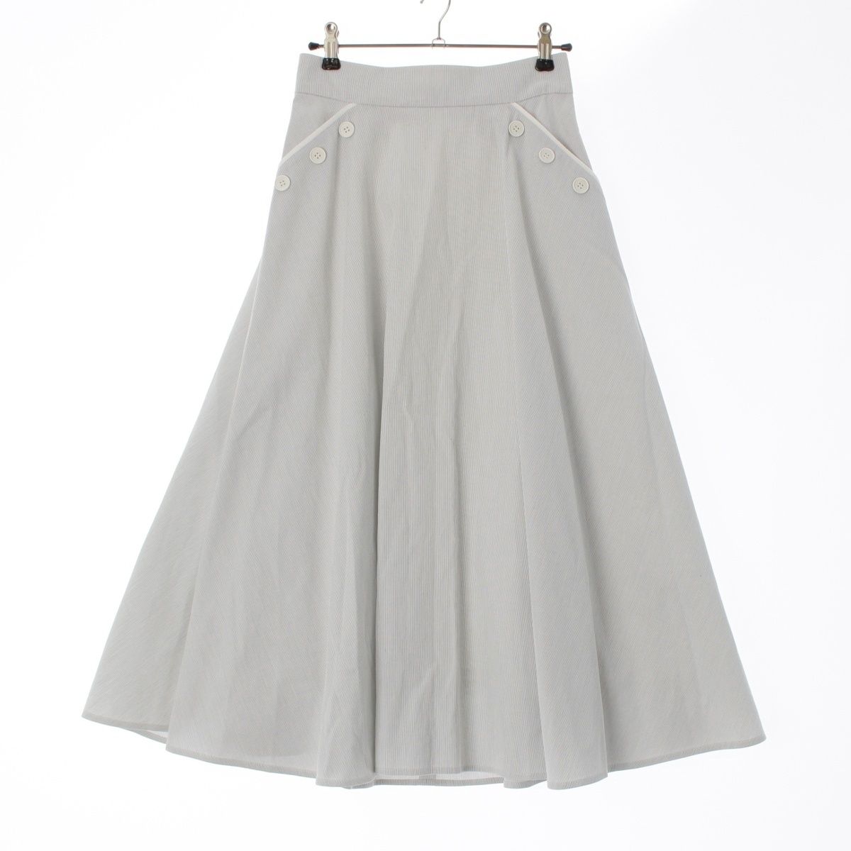 フォクシー ジュラ コットン ストライプ フ スカート ボトムス 43453 グレー 38
