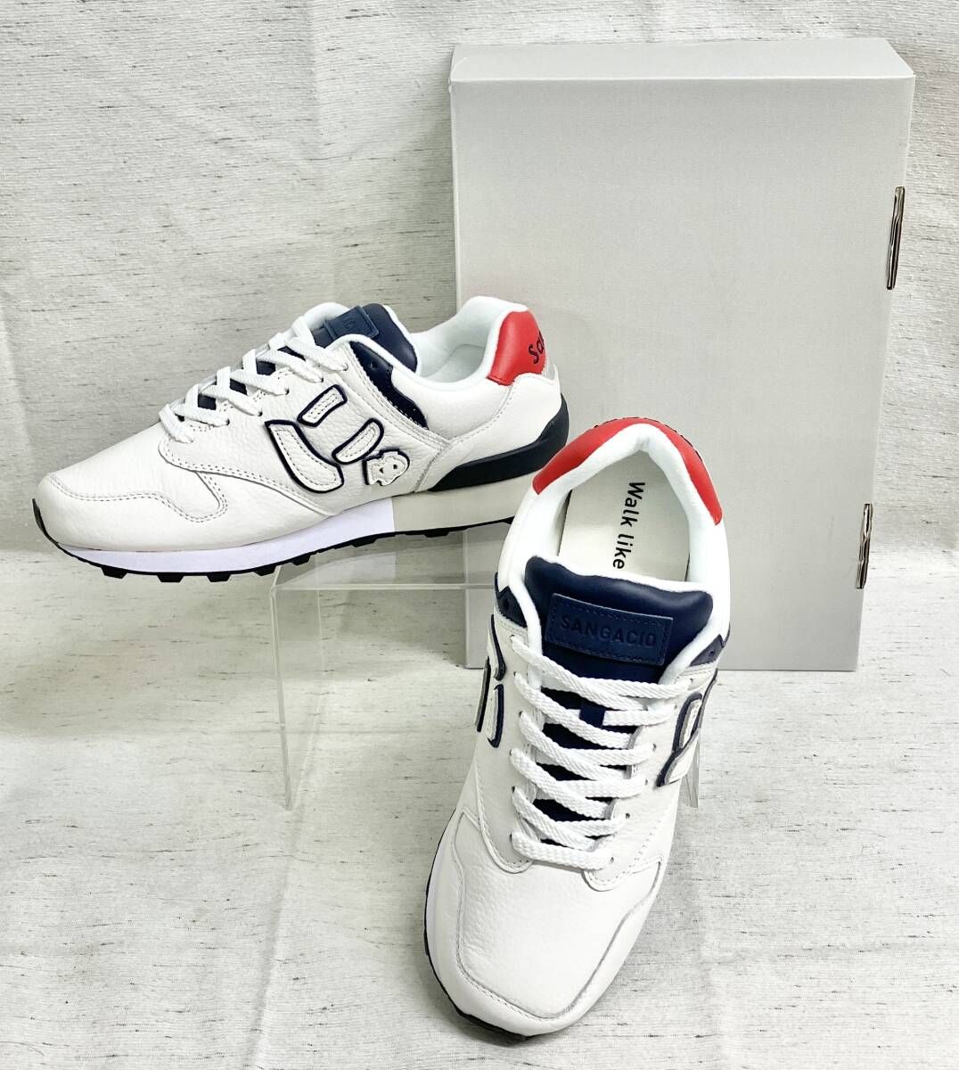 サンガッチョ にゅ～ず スニーカー 24 5 cm US 6 ホワイト ネイビー