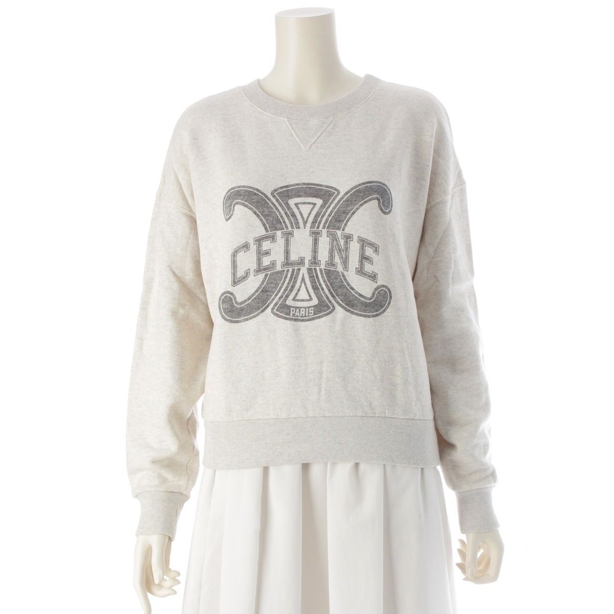 セリーヌ 22AW コットン トリオンフ ロゴプリント スウェット