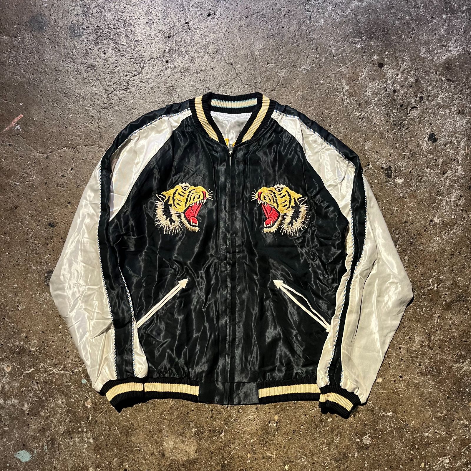 TAILOR TOYO Lot No.TT 14813-119 Mid 1950 s Style Acetate Souvenir Jacket ROARING TIGER × LANDSCAPE L テーラー東洋 スカジャン 虎 風景 富士山 リバーシブル