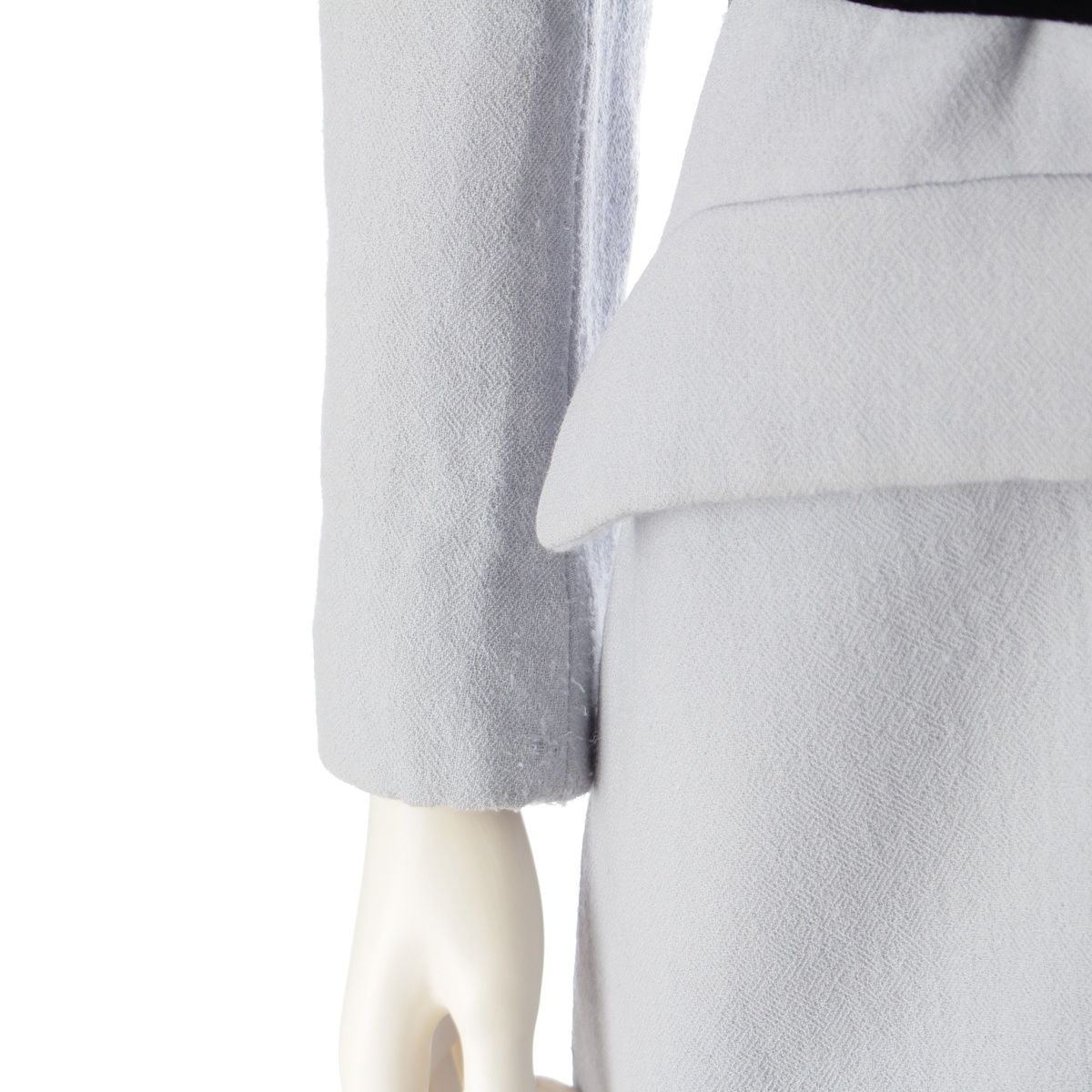 ミュウミュウ ウール ベロアカラー ビジューボタン ベルト付き コート