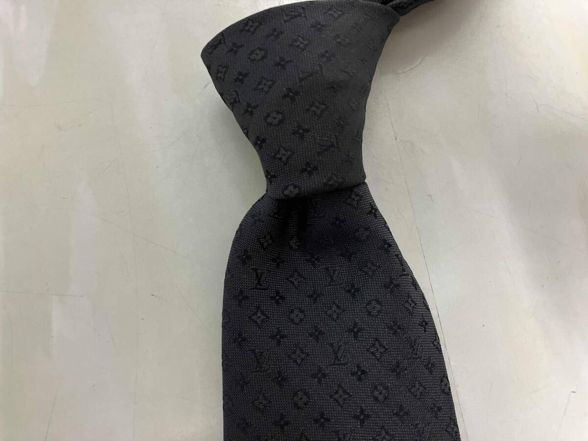 LOUIS VUITTON ルイヴィトン モノグラム ネクタイ シルク ブラック
