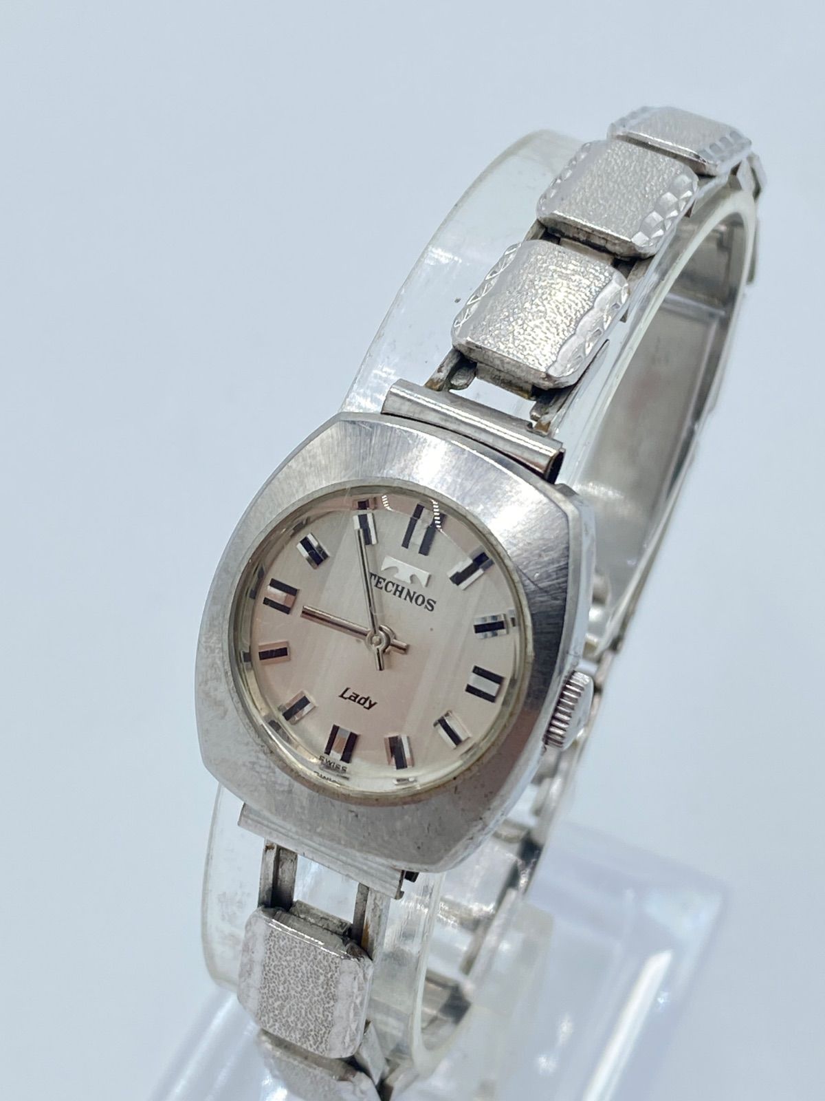 TECHNOS Lady 手巻き式 稼働品 シルバー