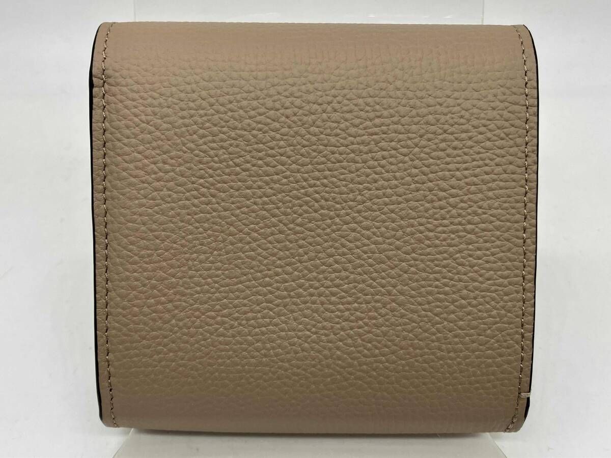 ♥級 LOEWE ロエベ 二つ折り財布 コンパクト ベージュ アナグラム レザー