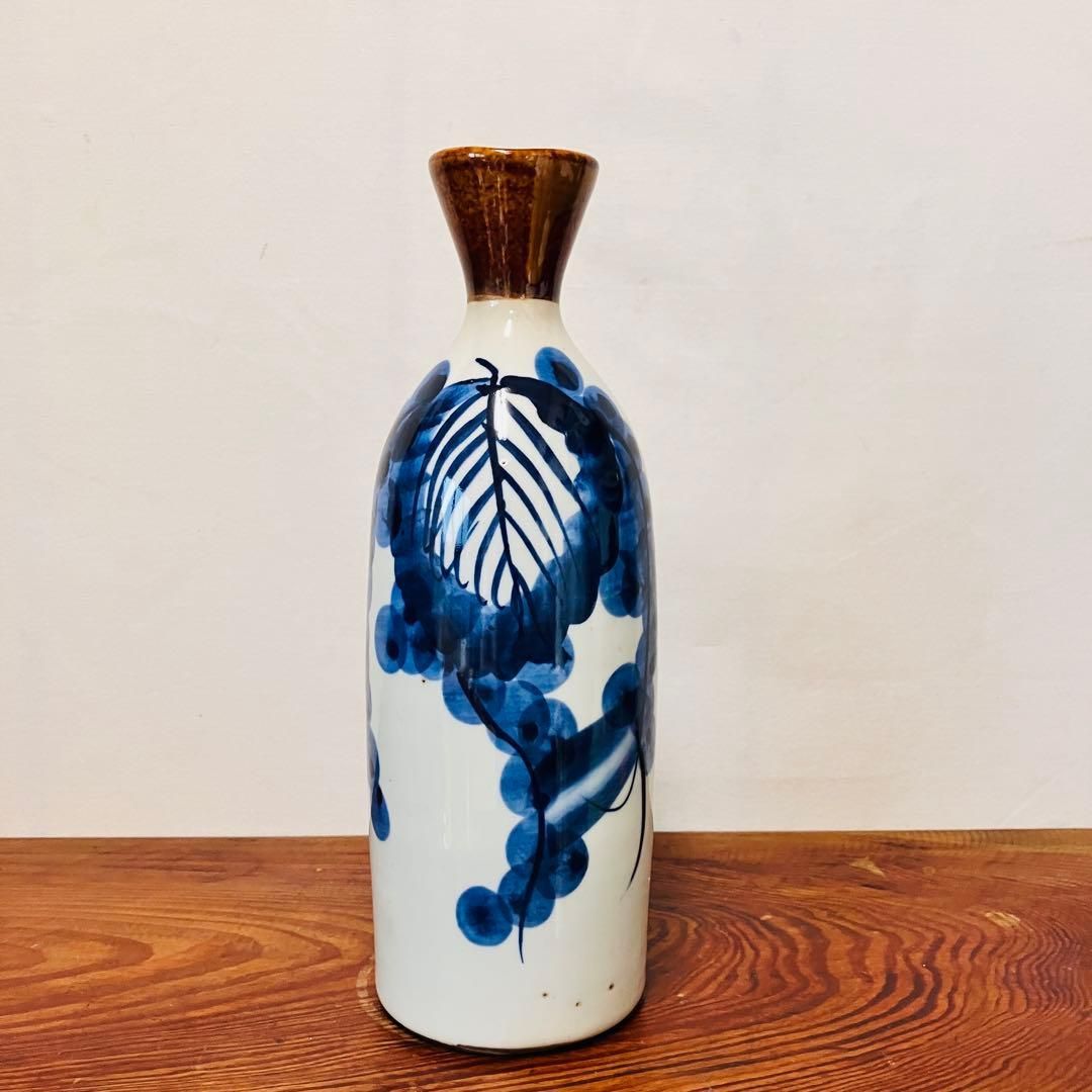 古民藝】瀬戸 呉須絵付 徳利／明治頃／骨董 酒器や花入れに ｜ 雑貨屋