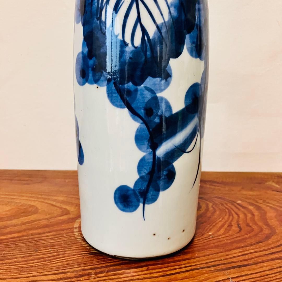 古民藝】瀬戸 呉須絵付 徳利／明治頃／骨董 酒器や花入れに ｜ 雑貨屋