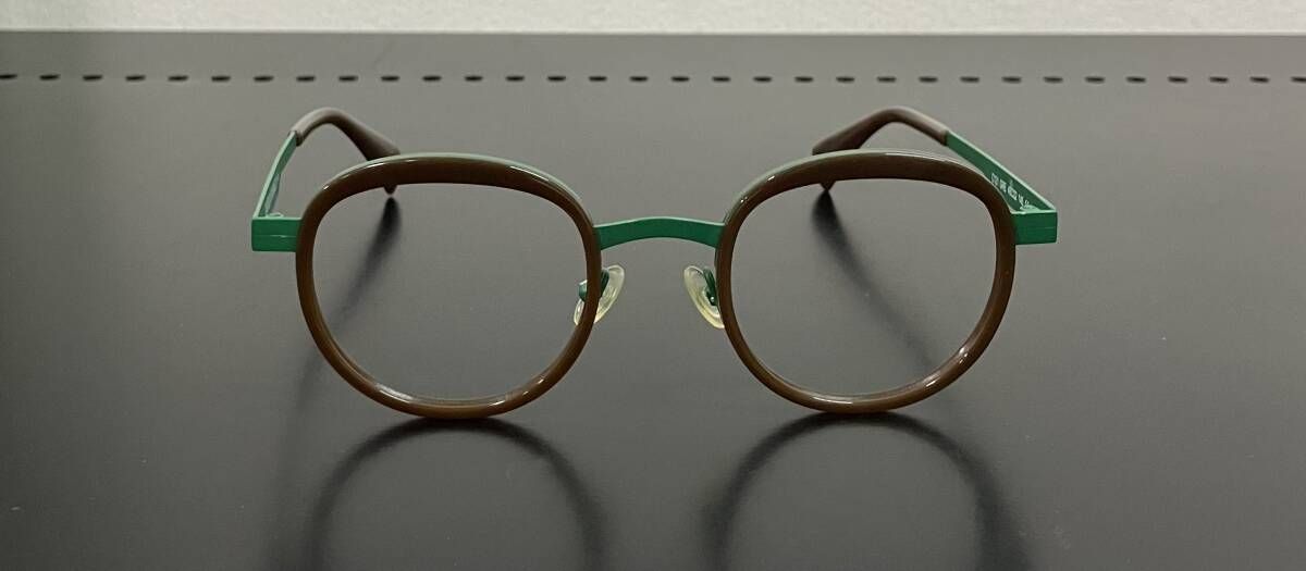 フレデリックボーソレイユ アイウェア C 121 ラウンド フレームのみ き バイ ブラウン グリーン