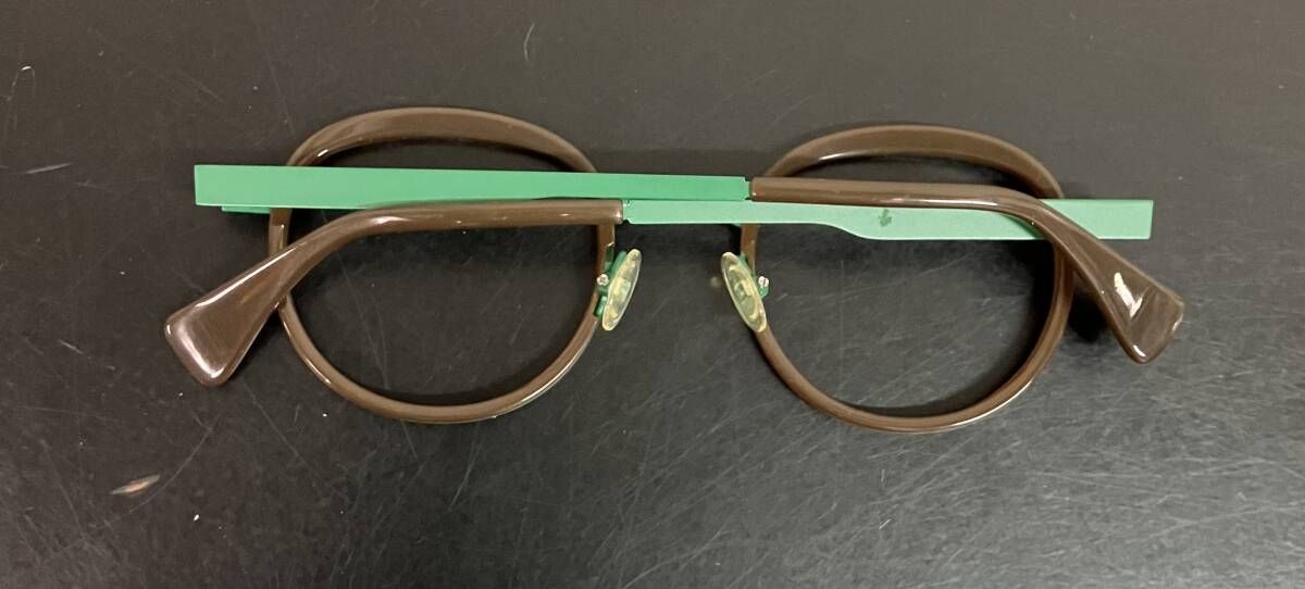 フレデリックボーソレイユ アイウェア C 121 ラウンド フレームのみ き バイカラー ブラウン グリーン