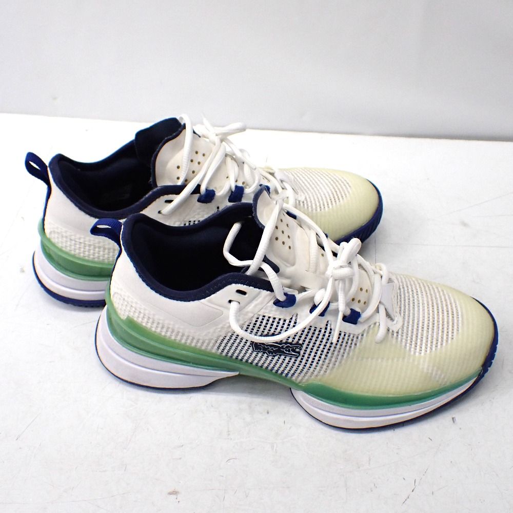 Ft 634381 ラコステ スニーカー テニスシューズ AG-LT 21 ホワイト ネイビー グリーン系 US 7.5 レディース LACOSTE