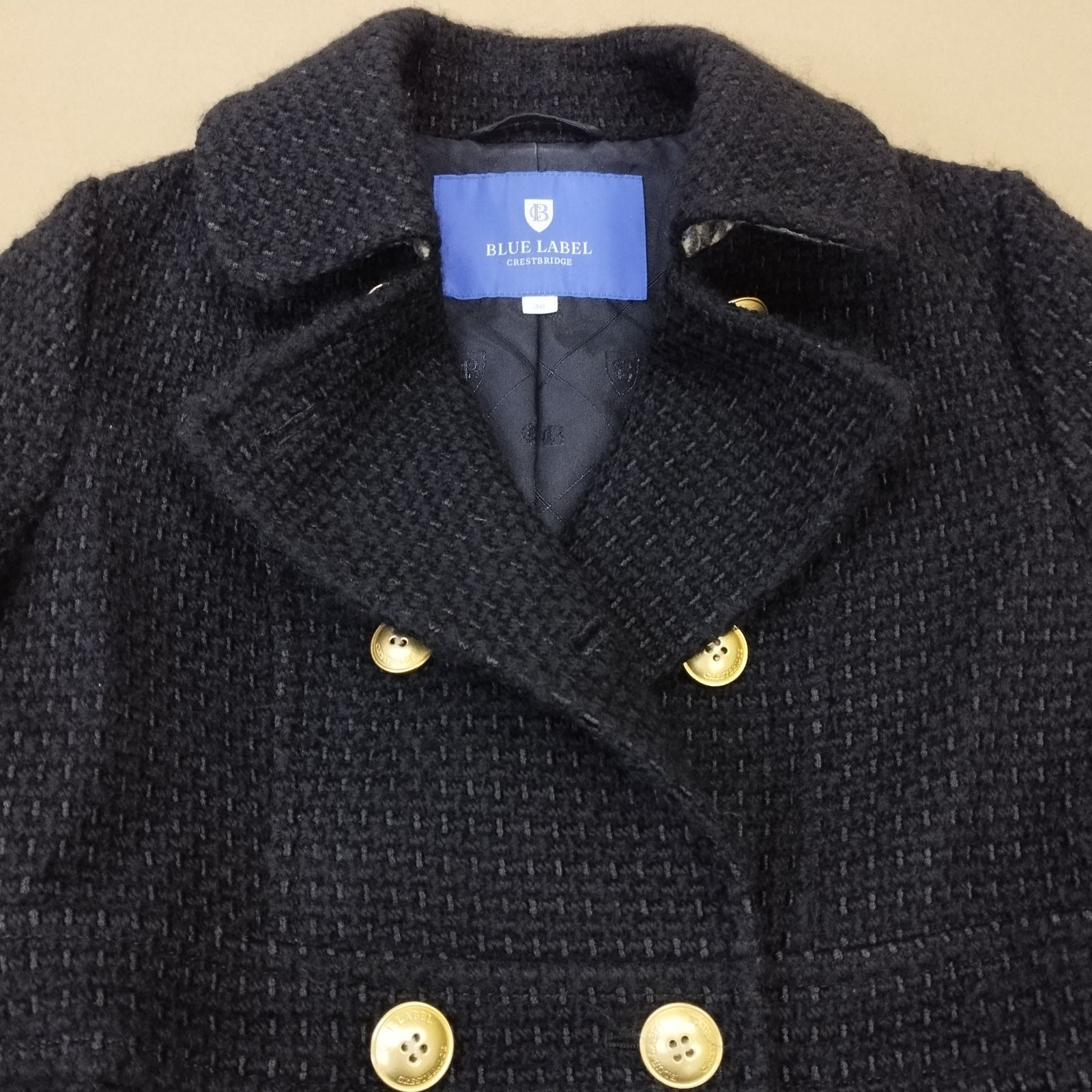 D10512】BURBERRY BLUE LABEL CRESTBRIDGE ウールトレンチコート