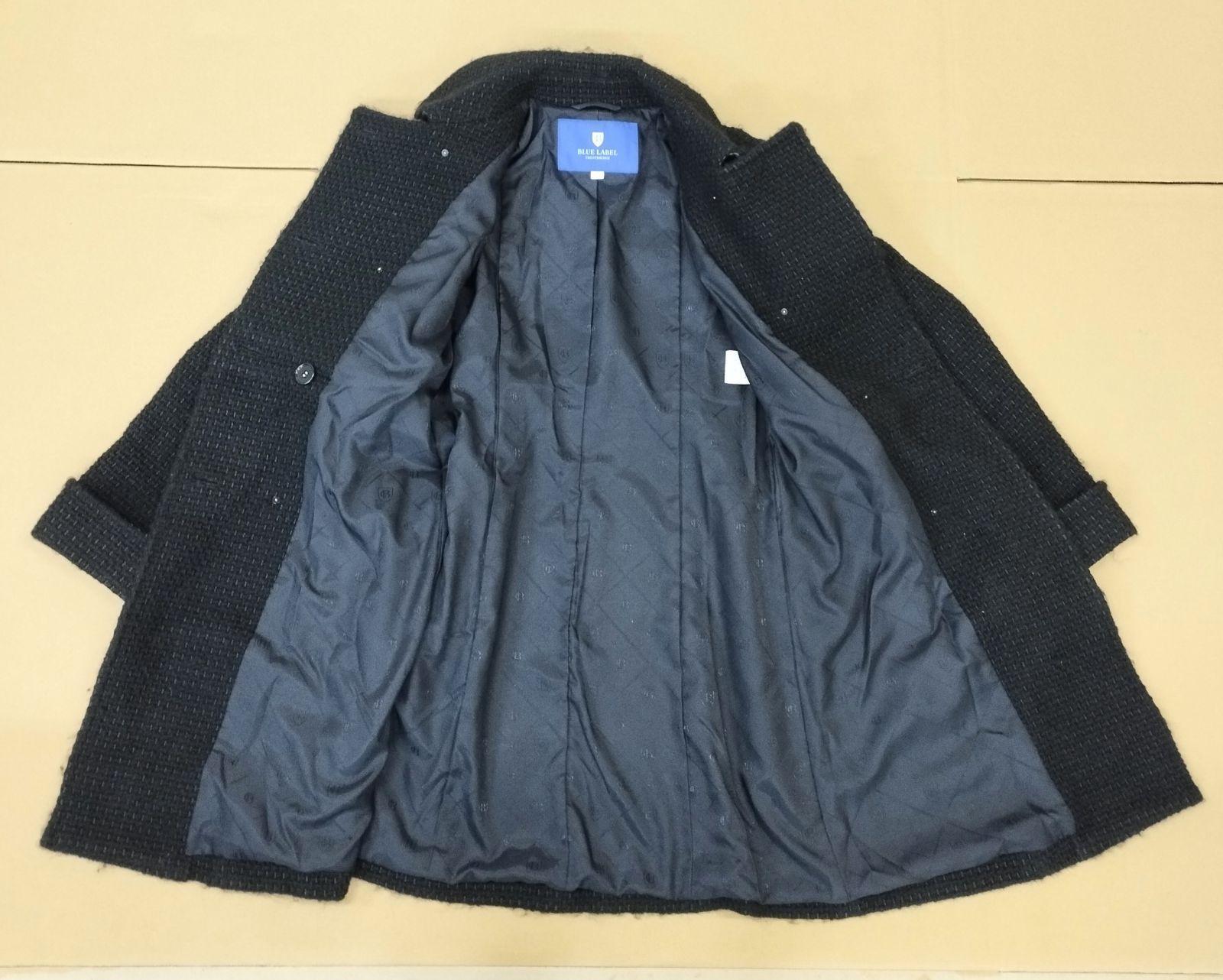 D10512】BURBERRY BLUE LABEL CRESTBRIDGE ウールトレンチコート