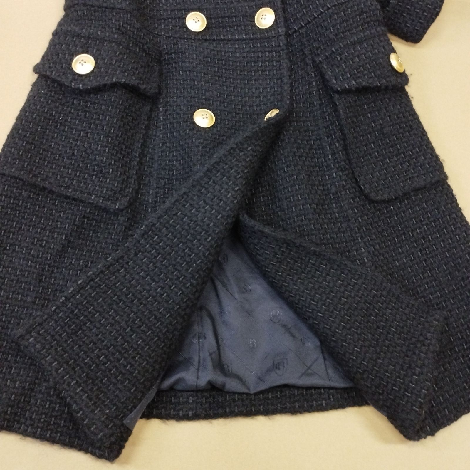 D10512】BURBERRY BLUE LABEL CRESTBRIDGE ウールトレンチコート