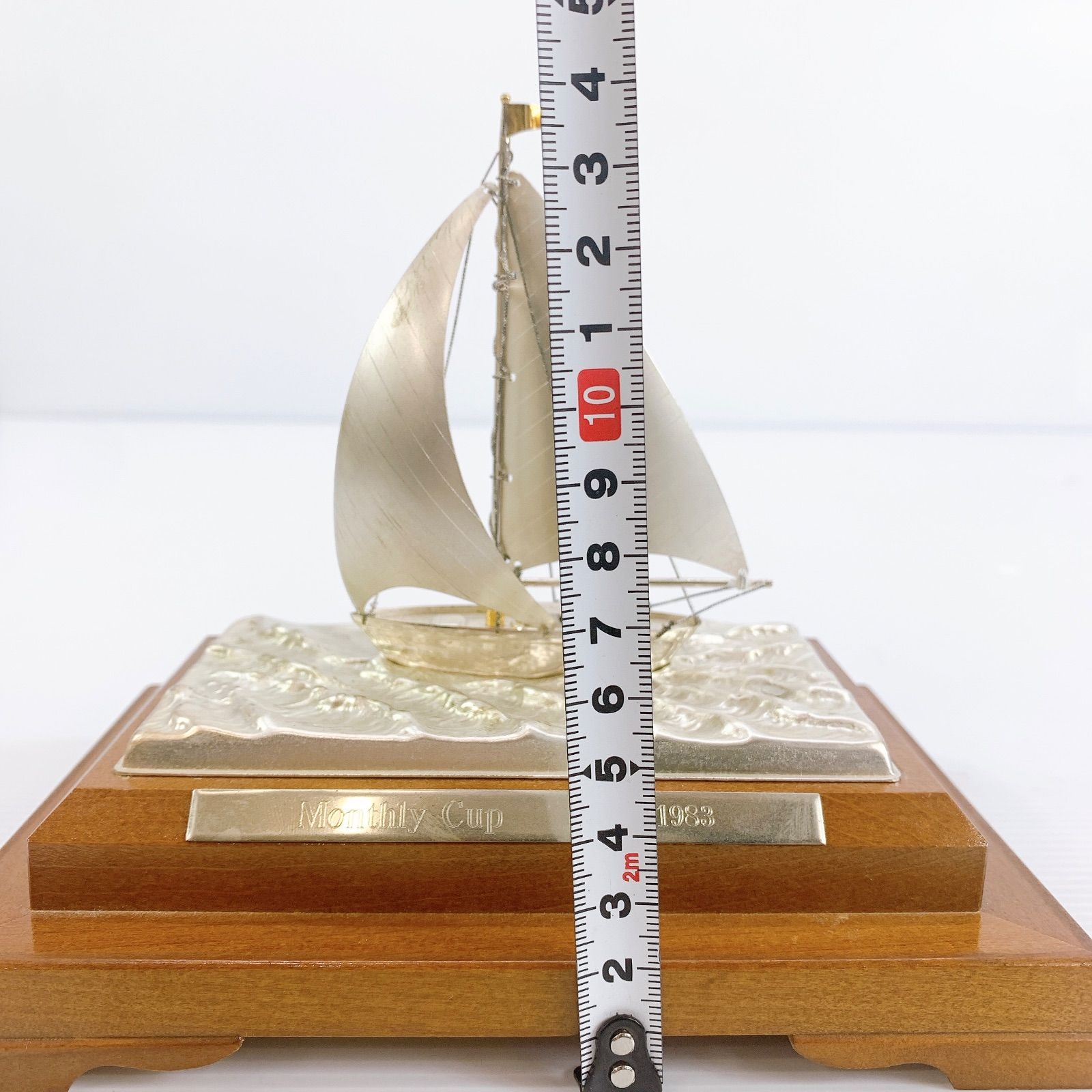 銀製 船飾り H-156 銀製 ヨット オブジェ Silver E.P 置物 飾り 船模型 トロフィー