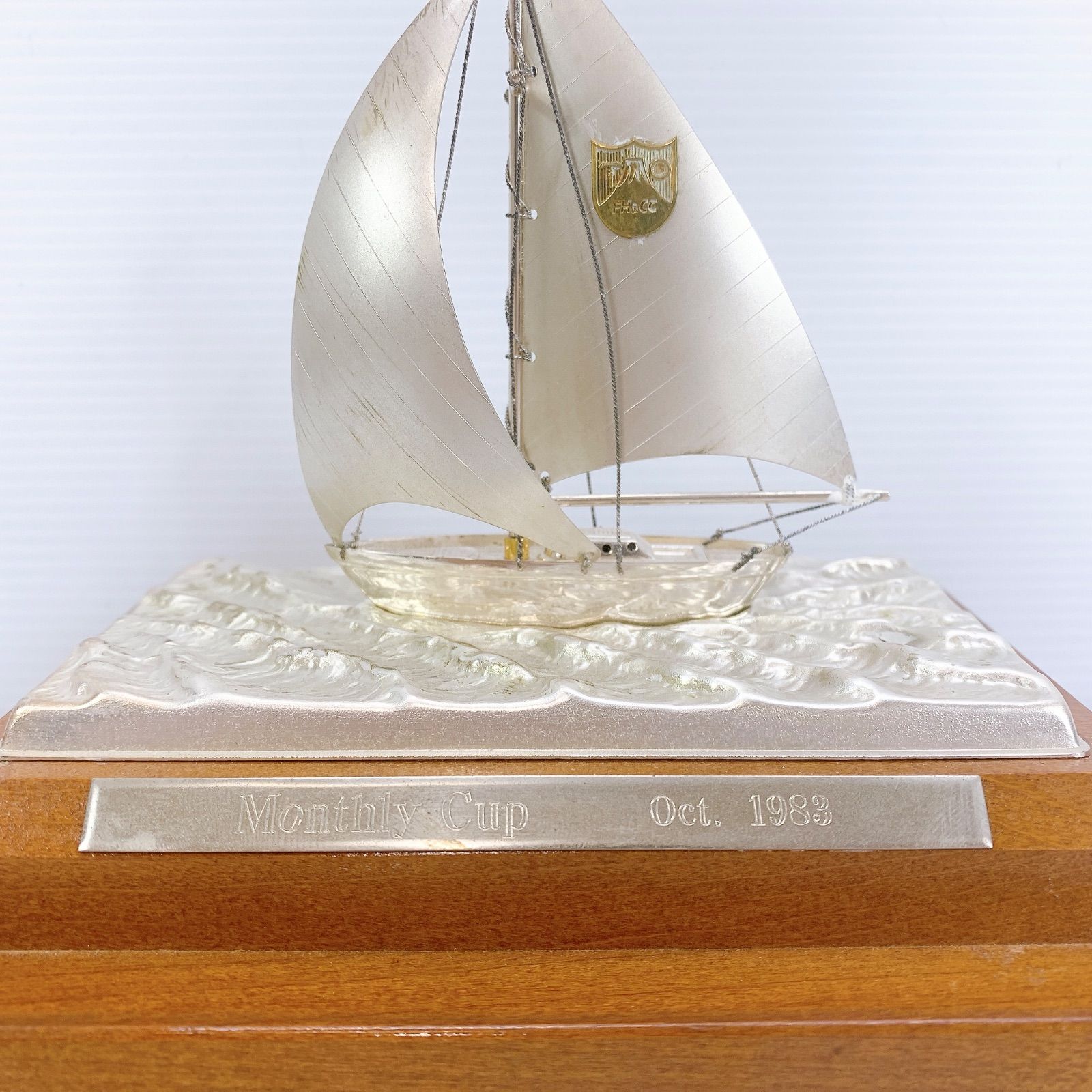 H-156 銀製 ヨット オブジェ Silver E.P 置物 飾り 船模型 トロフィー