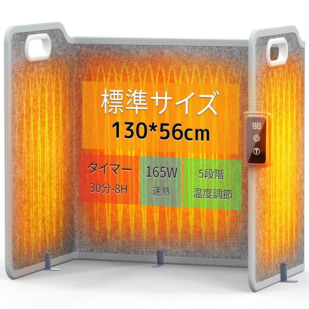 パネルヒーター 足元 パネルヒーターペット 遠赤外線 四面発熱 暖房費 節約 省エネ 電気パネルヒーター 冷え対策 赤外線デスク 5段階温度調節