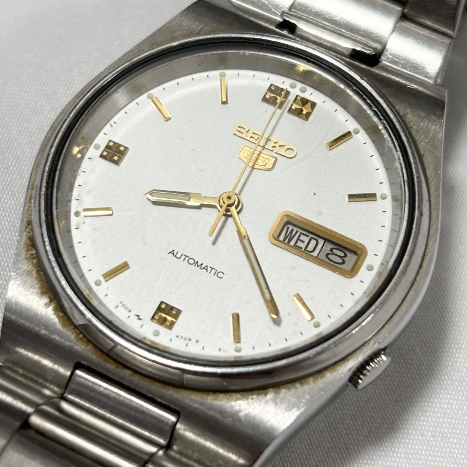 送料無料】SEIKO/セイコー5/7009-3130/自動巻き腕時計/シルバー