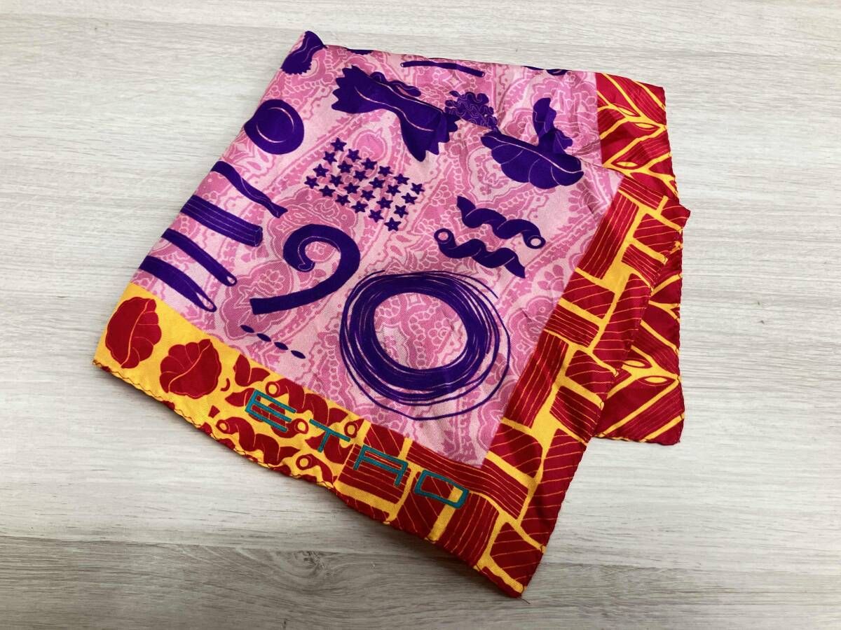 ETRO エトロ ミニスカーフ シルク100% ピンク系 ブランド小物 - メルカリ