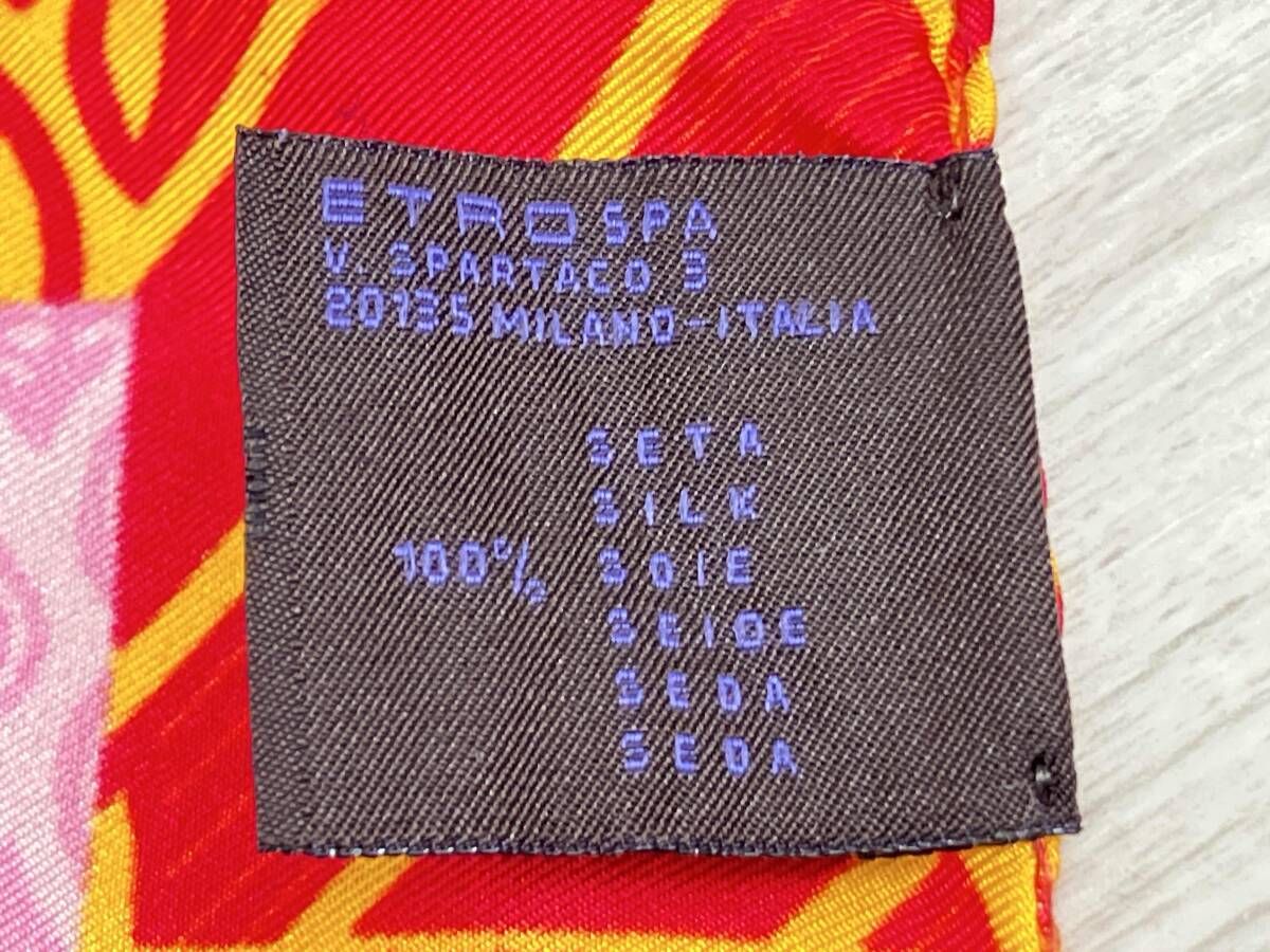ETRO エトロ ミニスカーフ シルク100% ピンク系 ブランド小物 - メルカリ