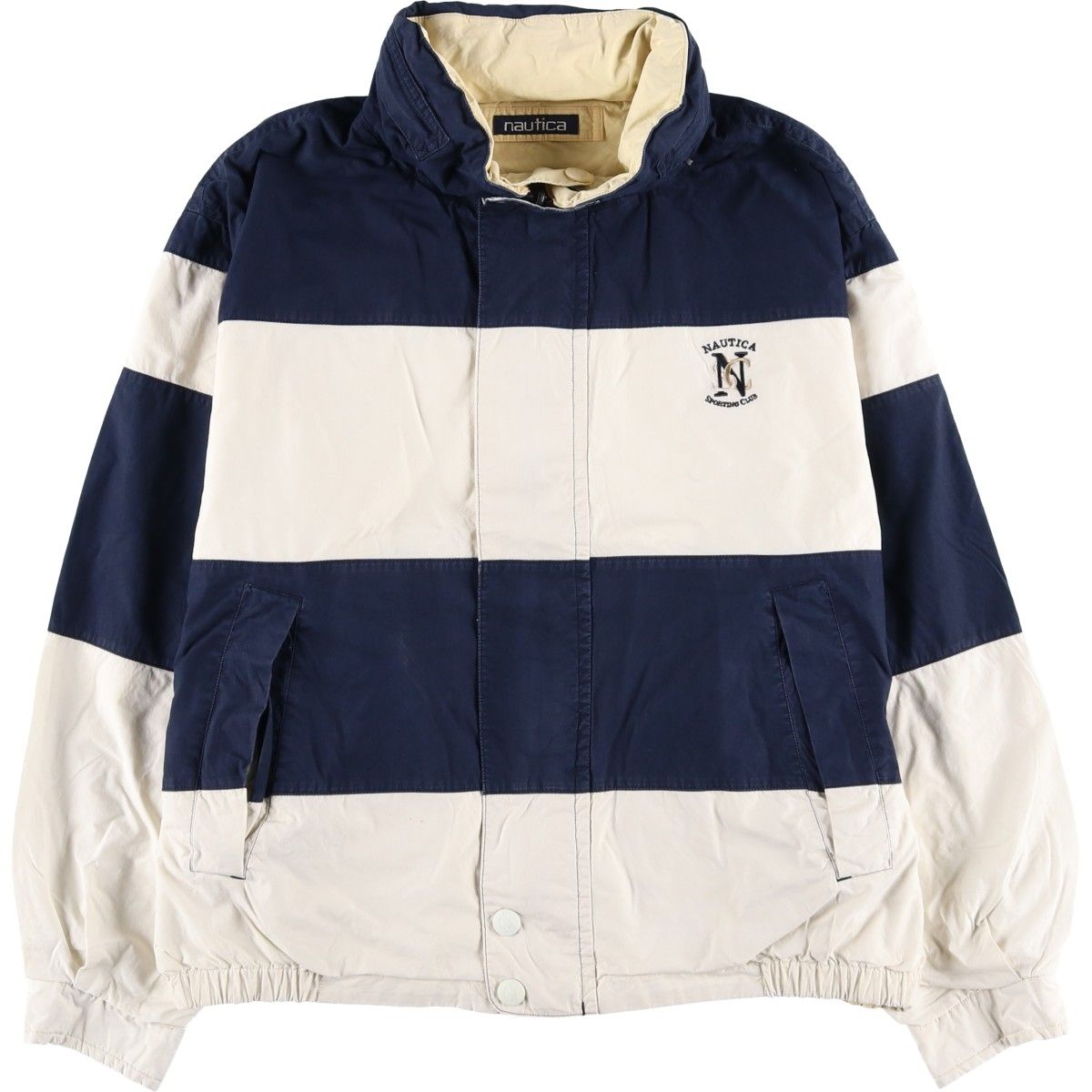 古着 90年代 ノーティカ NAUTICA ボーダー柄 リバーシブル セーリング 