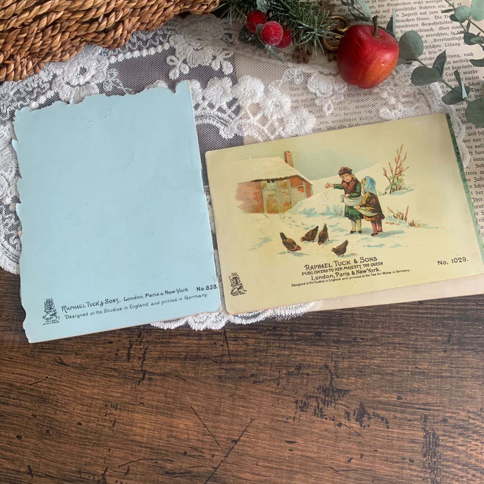 ヴィンテージ絵本 ヴィクトリアン Toy Book ミニ絵本 2冊セット Brown