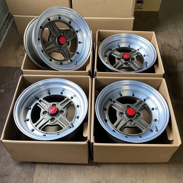 売り切り 15 8 J 0 PCD 100 15インチホイール4本セット 深リム ブロンズ 4本スポーク 旧車 スポーツカー ドリ車 ローダウン など