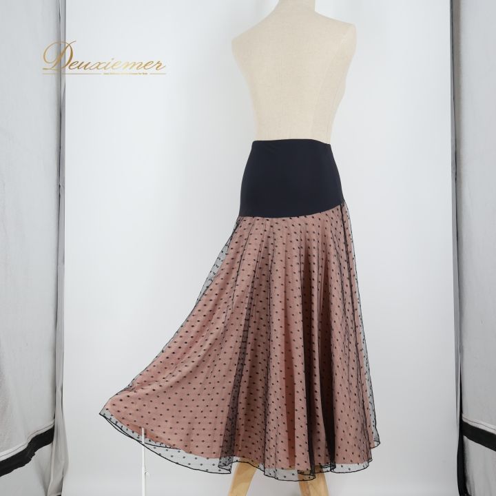 社交ダンス 衣装 スカート ピンク系 チャコット Chacott 水玉 ドット柄