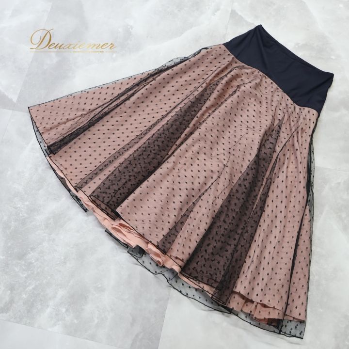 社交ダンス、競技用スカート　チャコット 社交ダンス 衣装 スカート ピンク系 チャコット Chacott 水玉 ドット柄