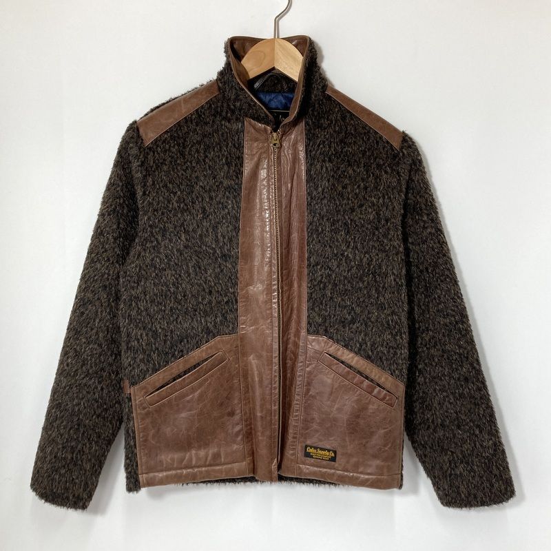 CALEE キャリー レザージャケット ブルゾン ALPACA SHAGGY LEATHER