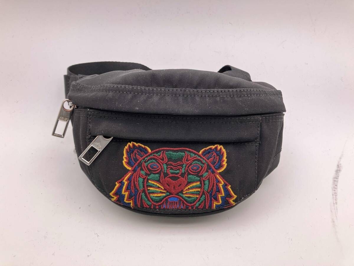 KENZO ボディバッグ BL 0149 ブラック トラ刺繍