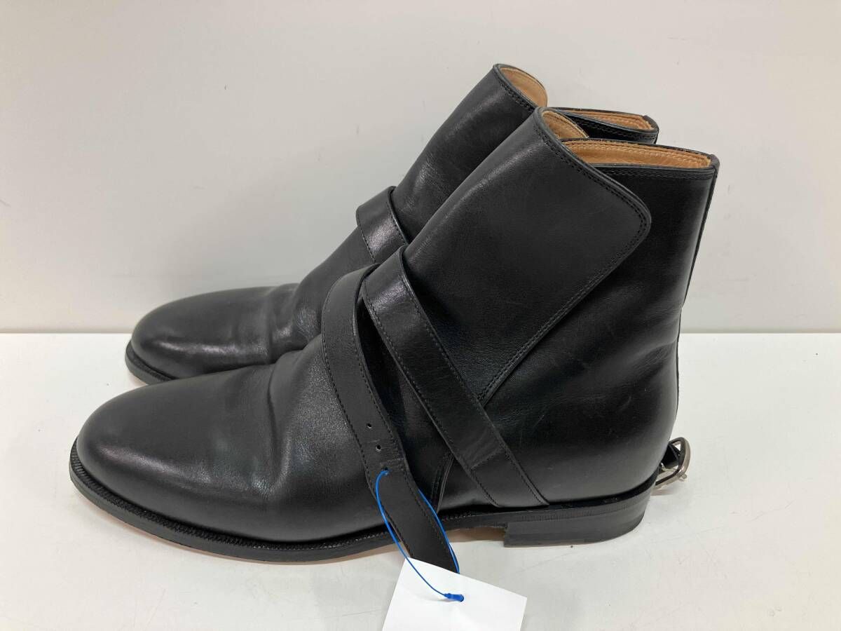 giacometti ジャコメッティ ショートブーツ レザー ブラック ベルト 361|2