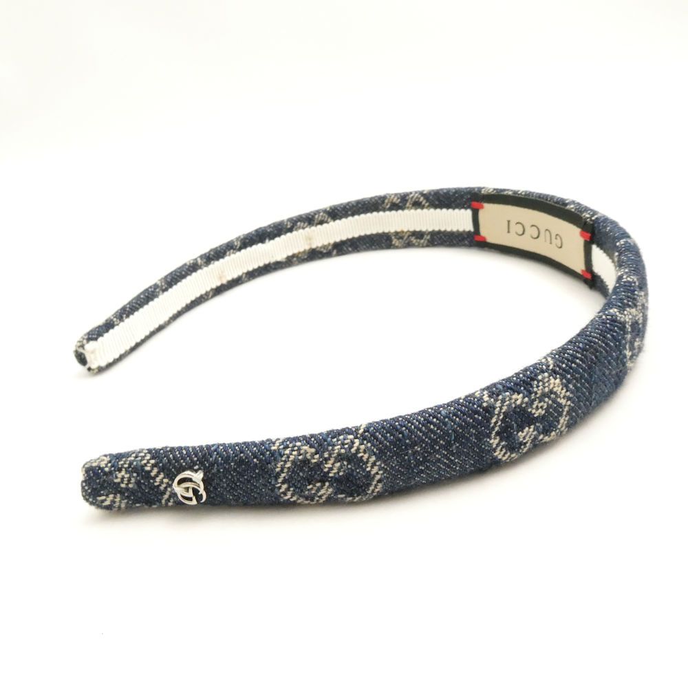 GUCCI グッチ 652835 エコウォッシュドデニム ヘアバンド カチューシャ GG ヘアアクセサリー レディース AO 3513