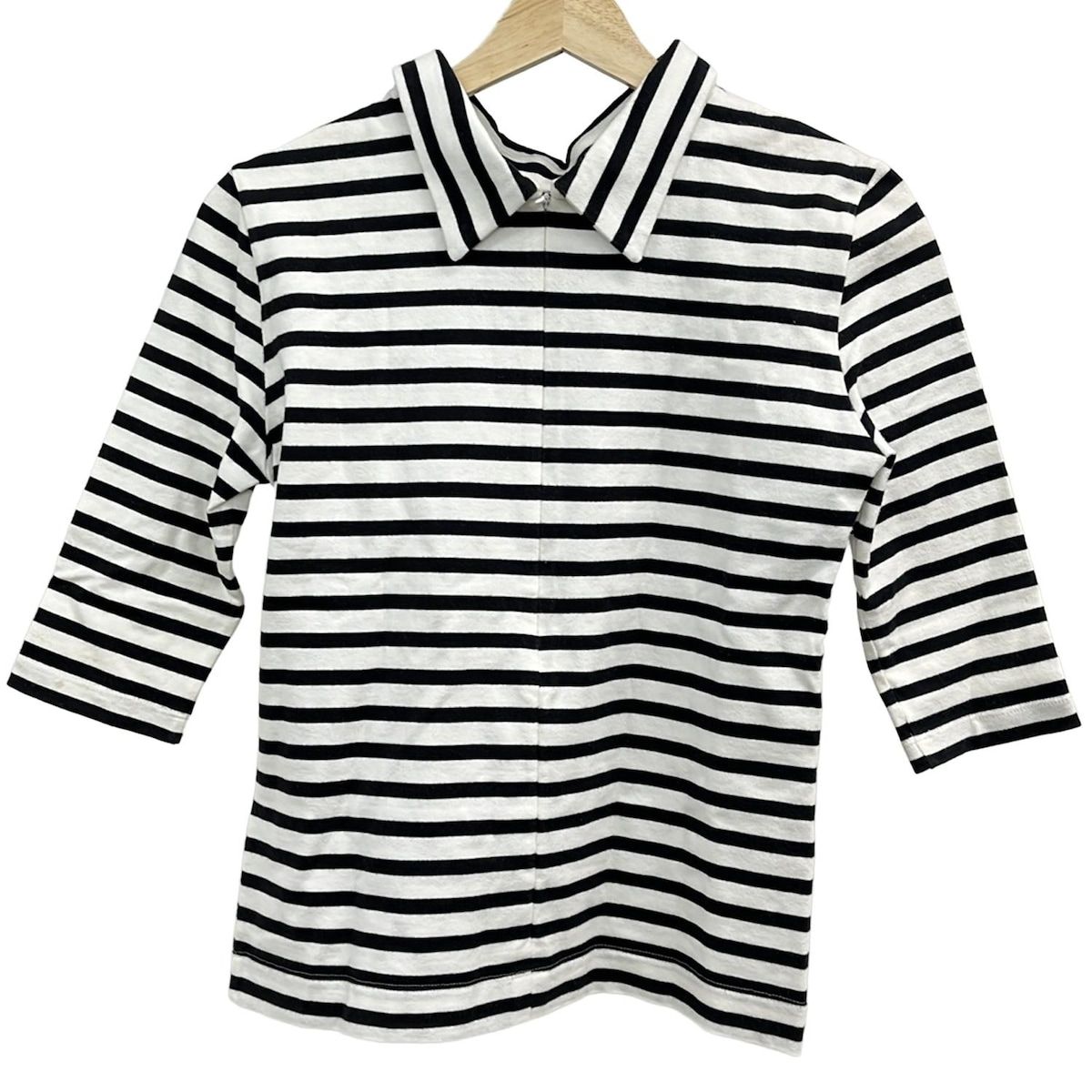 SHE Tokyo シートーキョー 七分袖カットソー サイズ0 XS レディース 白 黒 ボーダー