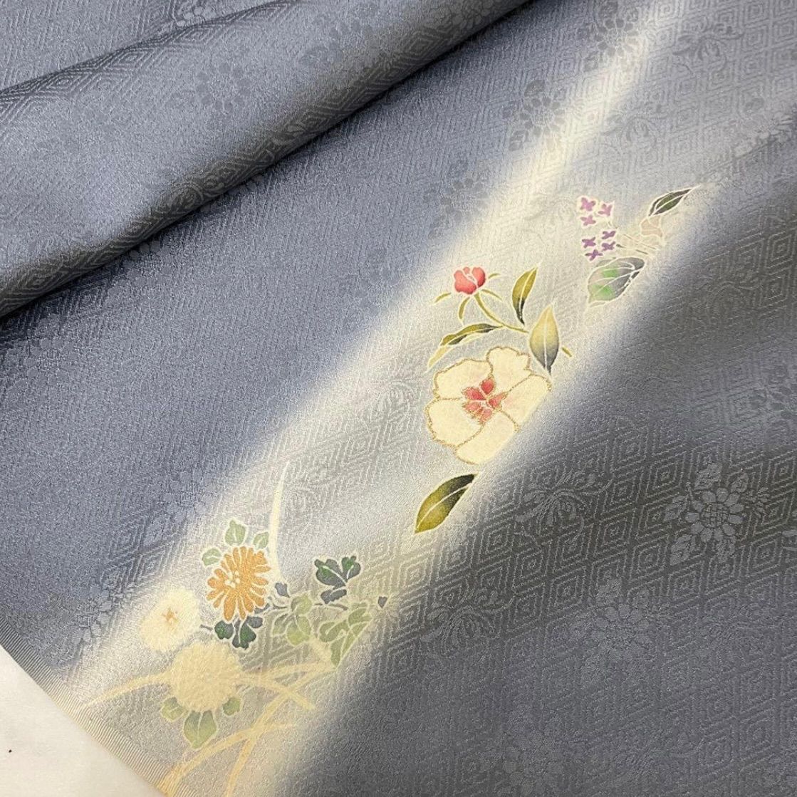 one●kimonoarisa●厳選●金箔が美しい反物●附下訪問着●美の花●反物●着尺●正絹●丹後ちりめん●金箔●正絹