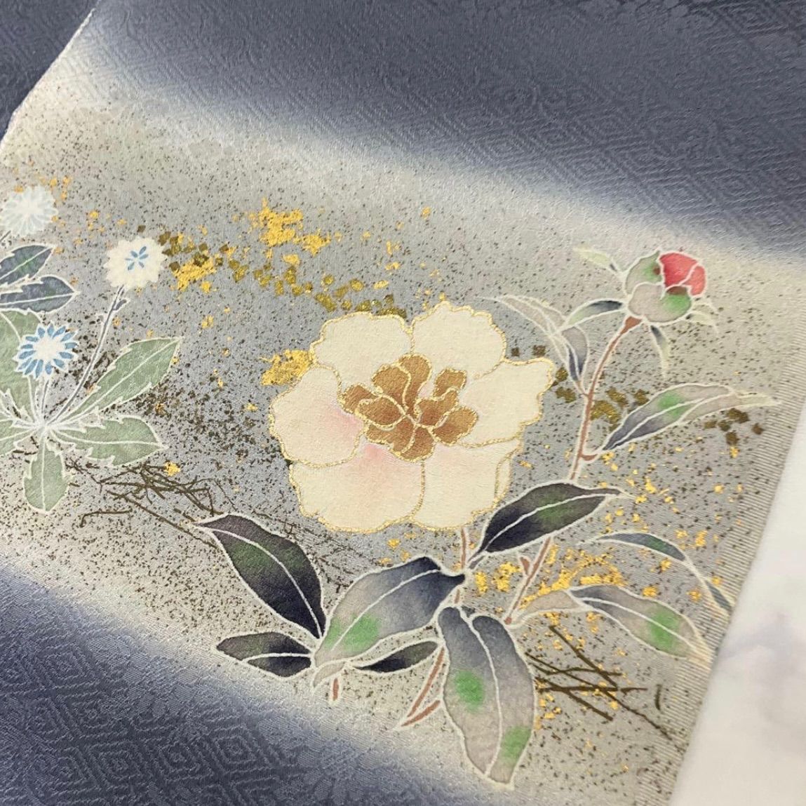  kimono one●kimonoarisa●厳選●金箔が美しい反物●附下訪問着●美の花●反物●着尺●正絹●丹後ちりめん●金箔●正絹 訪問着 付け下げ 着物反物