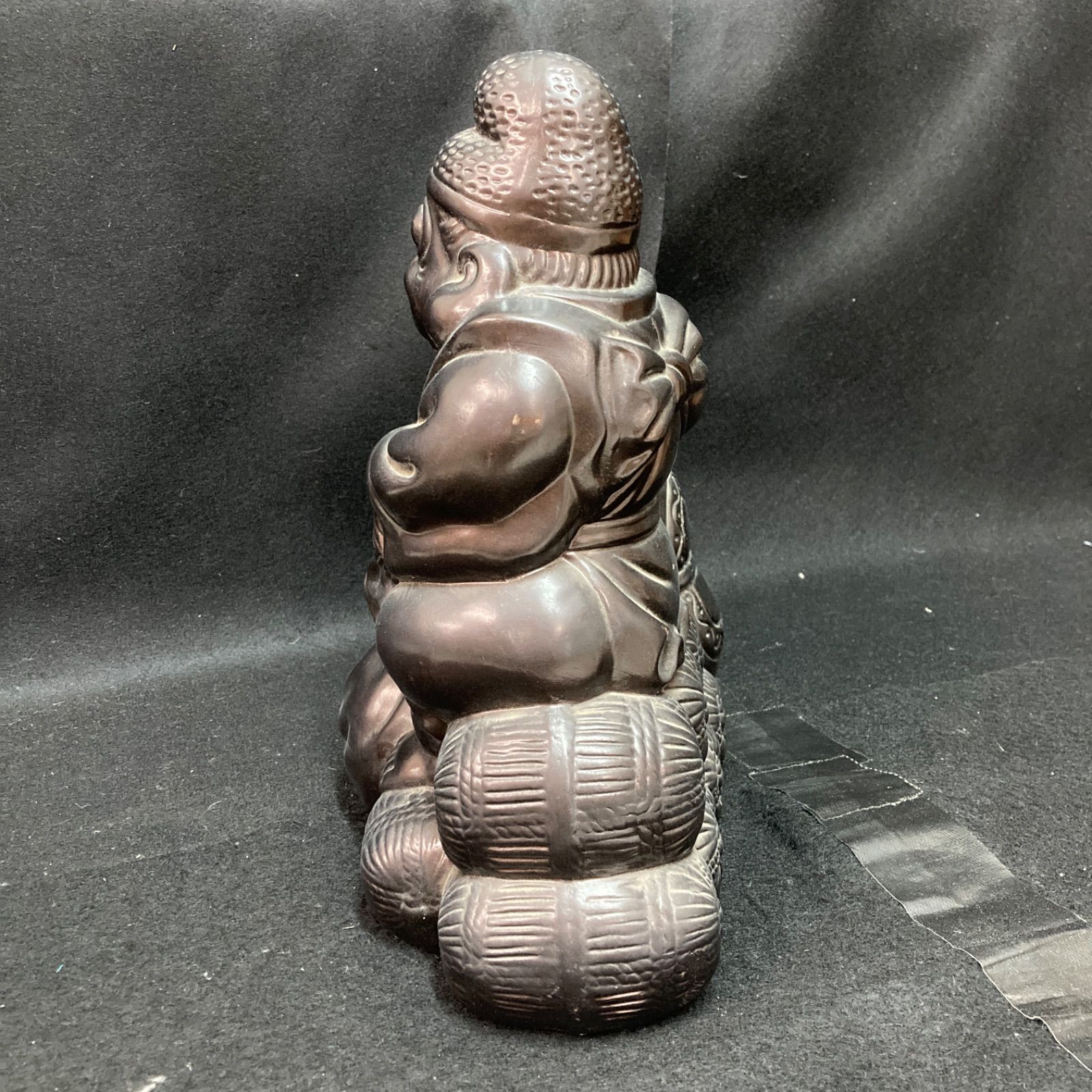 陶器 骨董品 大黒様と恵比寿様 黒色 陶器 置物 幸運と繁栄 陶器 骨董品 大黒様と恵比寿様 黒色 陶器 置物 幸運と繁栄