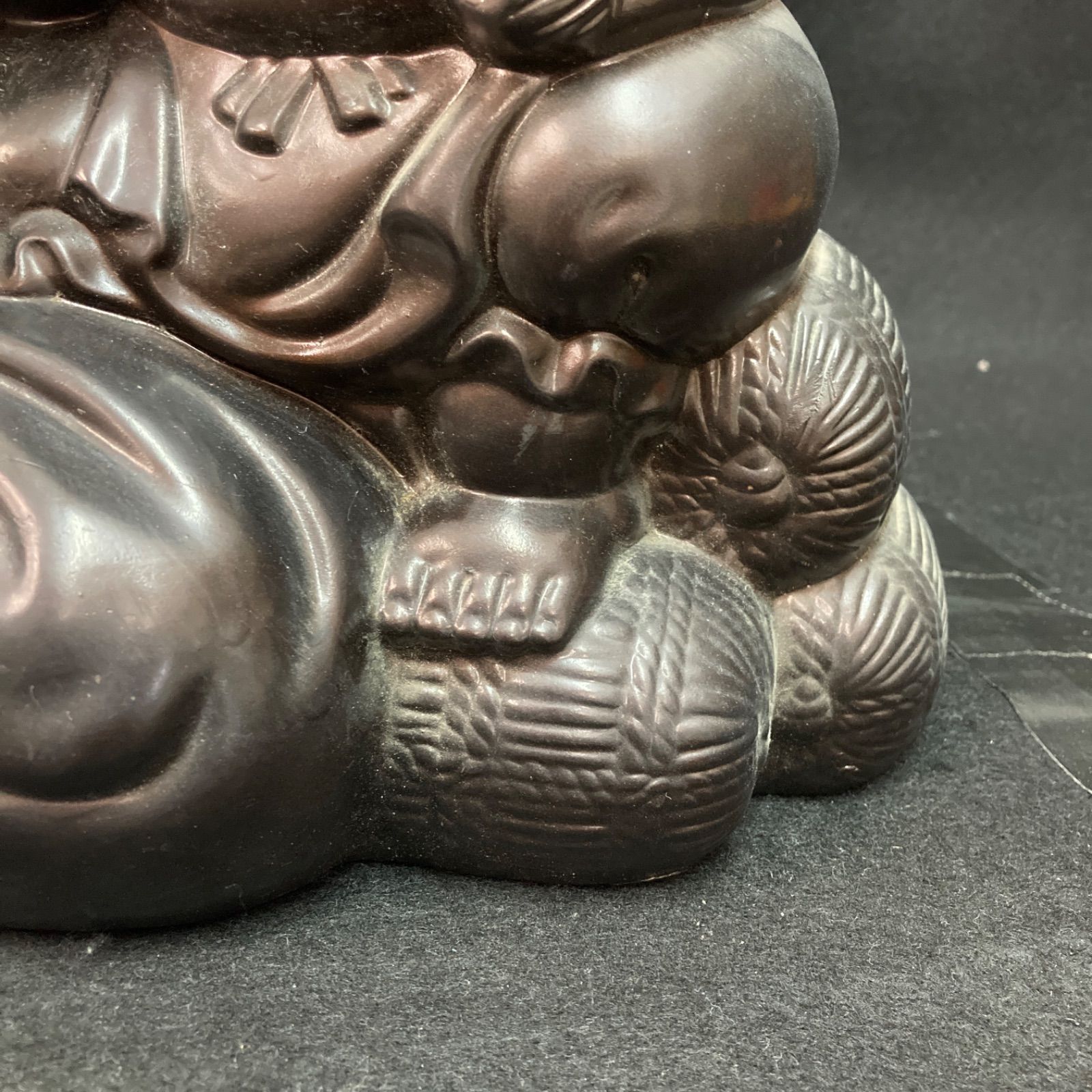 陶器 骨董品 大黒様と恵比寿様 黒色 陶器 置物 幸運と繁栄 - メルカリ