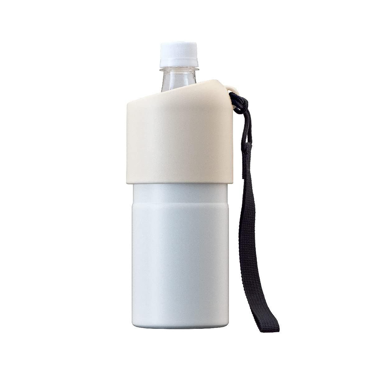 【人気商品】アトラス ペットボトルホルダー 水筒 保冷 500ml 650ml 保冷 保温 真空断熱 ストラップ付き アイボリー ボトルインボトル ABIB-BIV