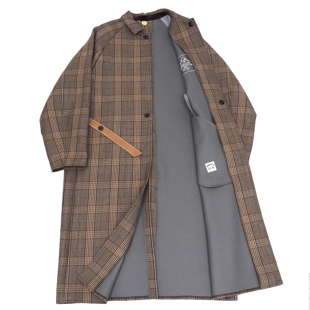 20 AW SUNSEA 鬼塚ネオ コート サイズ 2 チェック柄 伊勢丹メンズ サンシー メンズ 1 RS G 03249 KOV 28 洗濯機対応 ピーコート ウールコート 