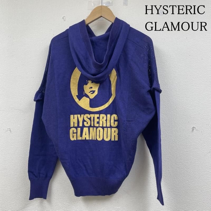 メンズ HYSTERIC GLAMOUR ジップアップ パーカー ガール ロゴ グレー