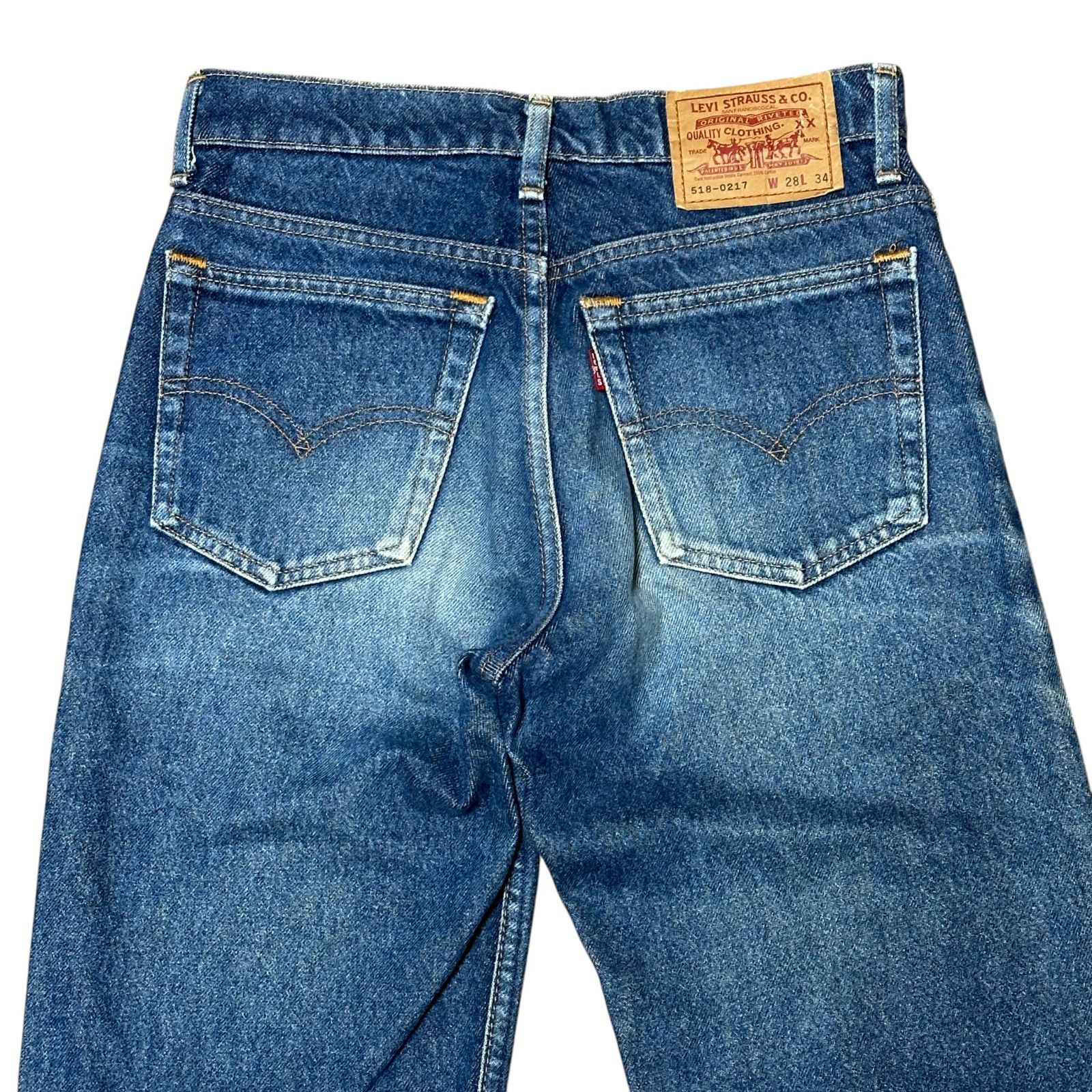 Levi's 90s 日本製 518-0217 ストレート デニムパンツ w34 LEVI'S 518-0217 1992年日本製 ボタン裏J22 ハイウエスト スリム