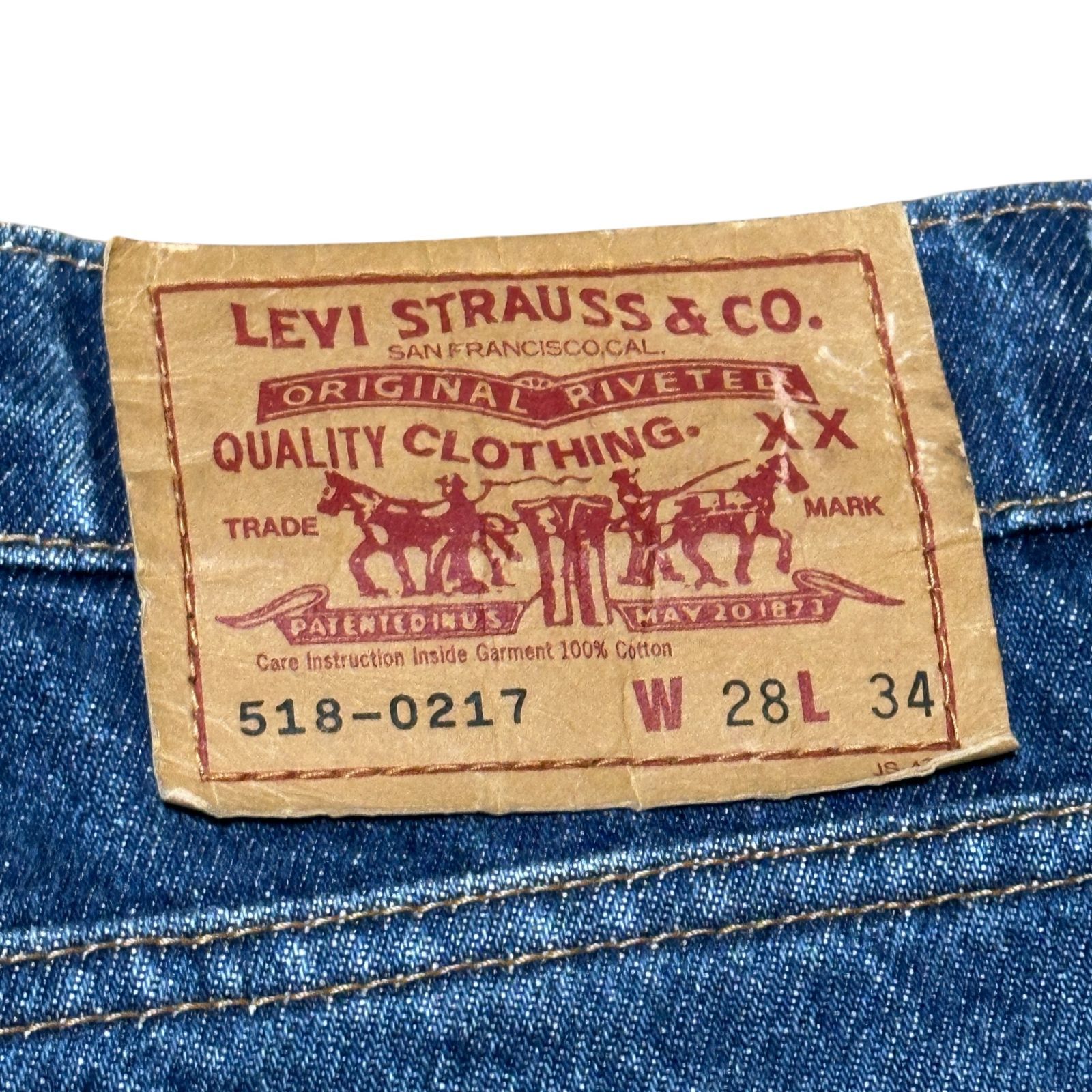 LEVI'S 518-0217 1992年日本製 ボタン裏J22 ハイウエスト スリム
