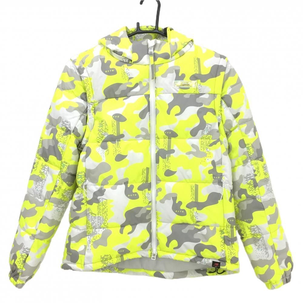 ニュー ンスゴルフ 2 WAY中綿ジャケット グレー イエロー カモフラ柄 迷彩 フード 袖着脱可 レディース 1 M ゴルフウェア Balance