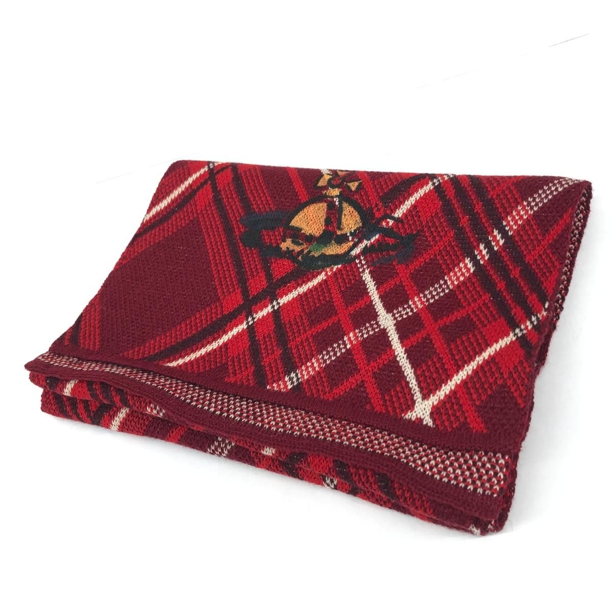 ヴィヴィアンウエストウッド 赤系 チェック柄 マフラー リバーシブル