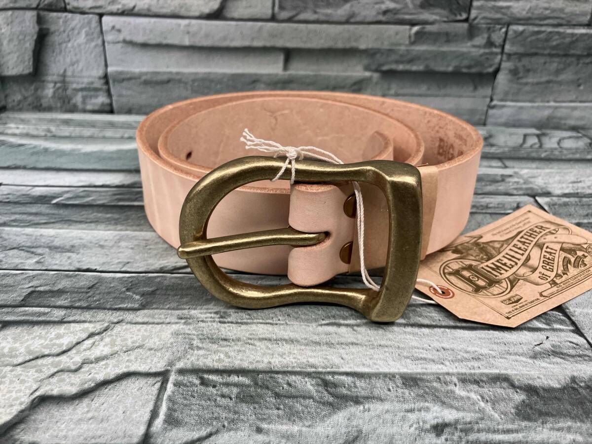 ビッグジョンBIG JOHN HIMEJI LEATHER vblt 02 nc ベージュ ベルト サイズ2