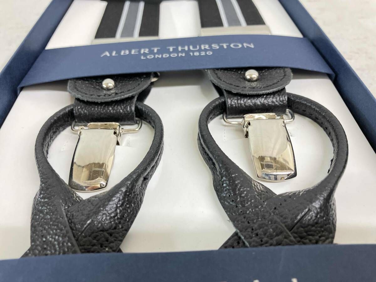 ALBEAT THURSTON アルバート サーストン サスペンダー ブラック グレーライン