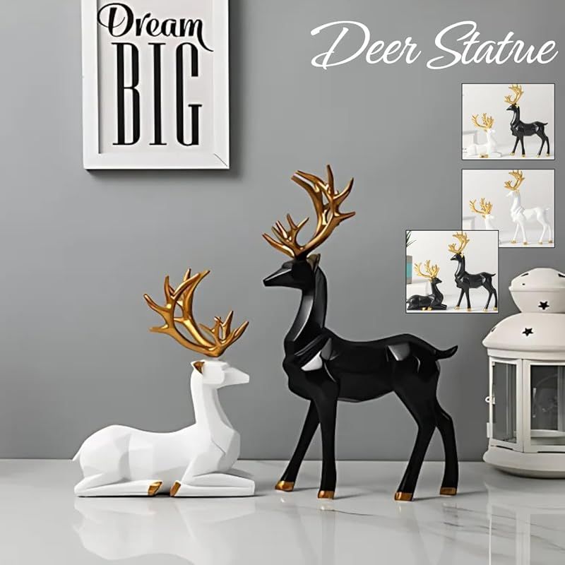 【極美品】 トナカイ&ヒョウ インテリア雑貨 2個セット ☆彡[ハルジオ] インテリア インテリア雑貨 トナカイ セット ペア