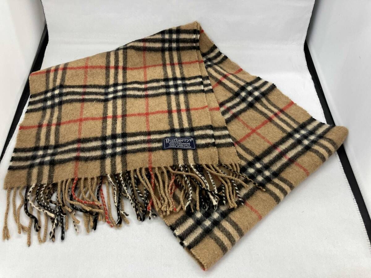 Burberrys バーバリーズ 1990 s ヴィンテージ カシミアマフラー ノバチェック イングランド製 バーバリーチェック ベージュ