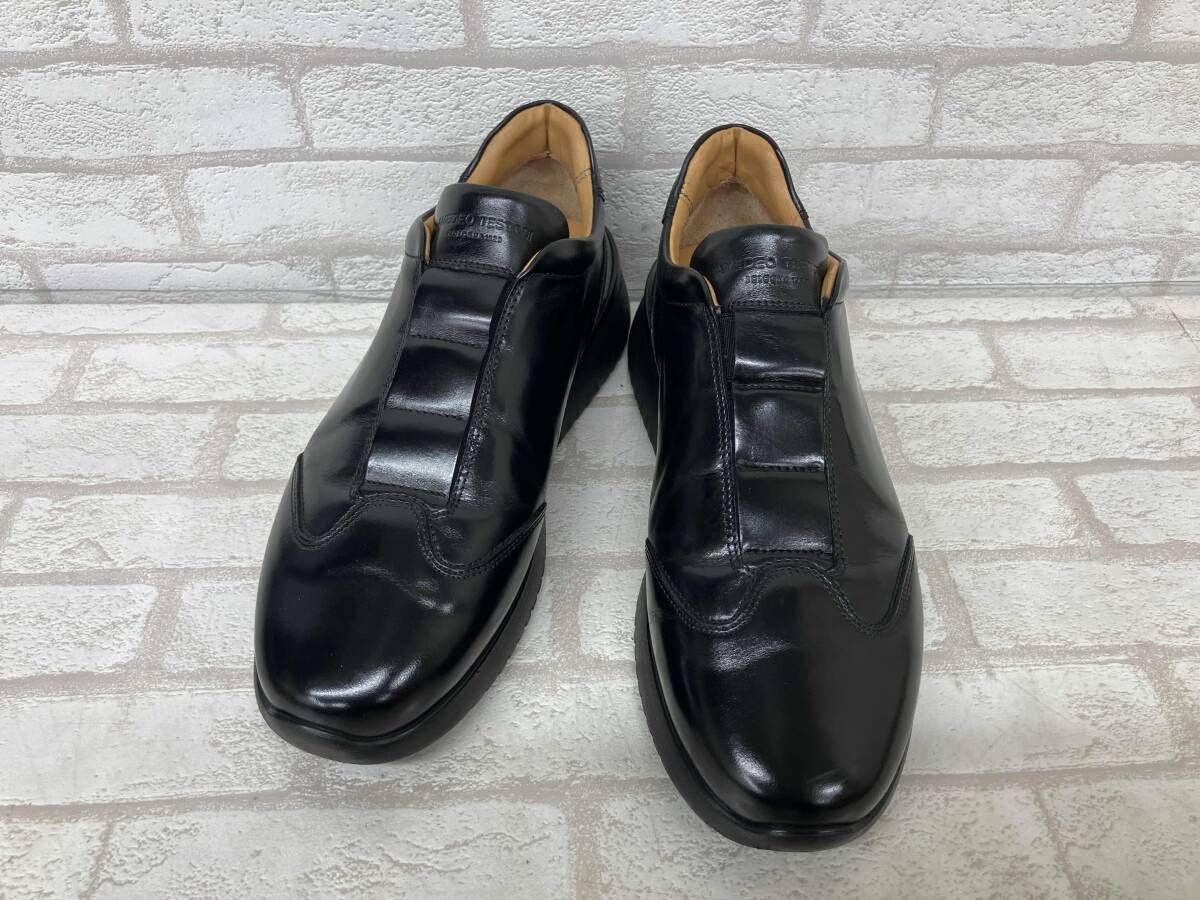 AMEDEO TESTONI アメデオテストーニ MS 70602 7 Z ドレススニーカー スリッポン ブラック メンズ イタリア製